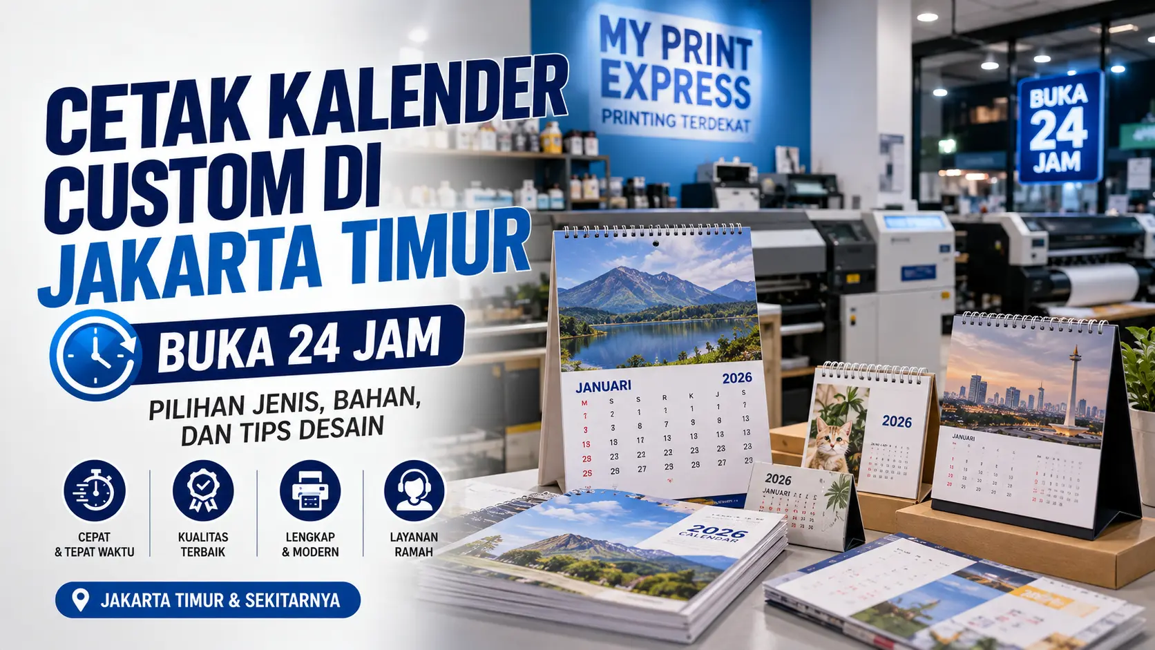 Cetak kalender Jakarta Timur: kalender dinding custom 2027 untuk perusahaan